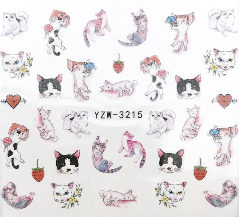 Flower Animal Designs Water Transfer Sticker Nail Art Decals Fashion Wraps Tips Manicure Tools Nail Watermark Decals iridescent Decoration Nail Self-Adhesive Decals Nail Stickers Water Transfer Fresh Nail Decals for Nail Art Stevvex