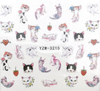 Flower Animal Designs Water Transfer Sticker Nail Art Decals Fashion Wraps Tips Manicure Tools Nail Watermark Decals iridescent Decoration Nail Self-Adhesive Decals Nail Stickers Water Transfer Fresh Nail Decals for Nail Art Stevvex