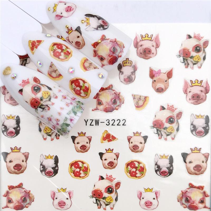 Flower Animal Designs Water Transfer Sticker Nail Art Decals Fashion Wraps Tips Manicure Tools Nail Watermark Decals iridescent Decoration Nail Self-Adhesive Decals Nail Stickers Water Transfer Fresh Nail Decals for Nail Art Stevvex