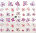 Flower Animal Designs Water Transfer Sticker Nail Art Decals Fashion Wraps Tips Manicure Tools Nail Watermark Decals iridescent Decoration Nail Self-Adhesive Decals Nail Stickers Water Transfer Fresh Nail Decals for Nail Art Stevvex