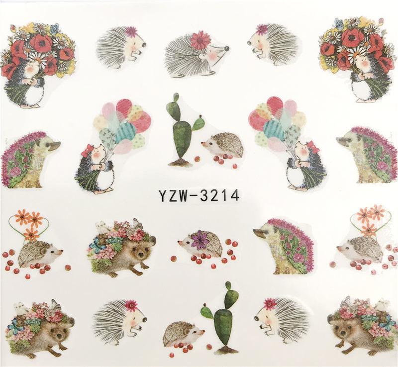 Flower Animal Designs Water Transfer Sticker Nail Art Decals Fashion Wraps Tips Manicure Tools Nail Watermark Decals iridescent Decoration Nail Self-Adhesive Decals Nail Stickers Water Transfer Fresh Nail Decals for Nail Art Stevvex