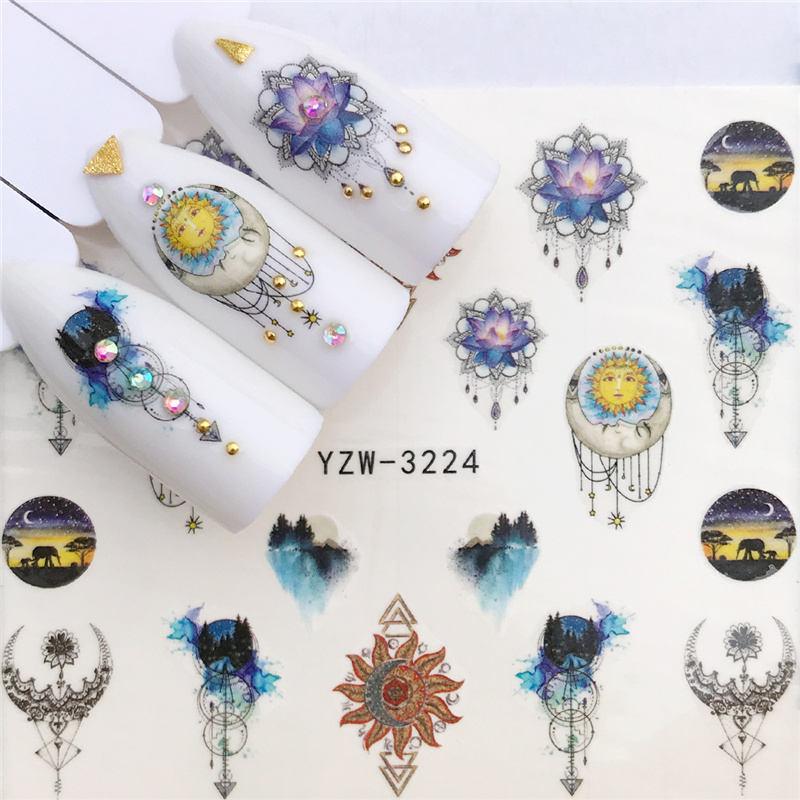Flower Animal Designs Water Transfer Sticker Nail Art Decals Fashion Wraps Tips Manicure Tools Nail Watermark Decals iridescent Decoration Nail Self-Adhesive Decals Nail Stickers Water Transfer Fresh Nail Decals for Nail Art Stevvex
