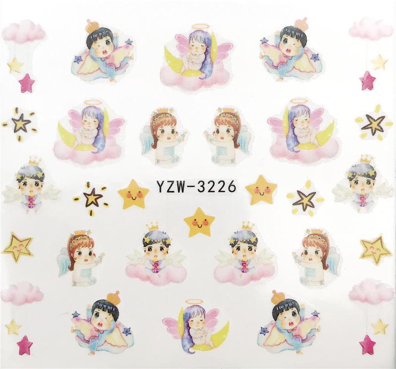 Flower Animal Designs Water Transfer Sticker Nail Art Decals Fashion Wraps Tips Manicure Tools Nail Watermark Decals iridescent Decoration Nail Self-Adhesive Decals Nail Stickers Water Transfer Fresh Nail Decals for Nail Art Stevvex