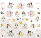 Flower Animal Designs Water Transfer Sticker Nail Art Decals Fashion Wraps Tips Manicure Tools Nail Watermark Decals iridescent Decoration Nail Self-Adhesive Decals Nail Stickers Water Transfer Fresh Nail Decals for Nail Art Stevvex