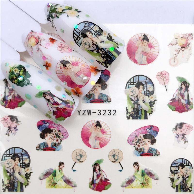 Flower Animal Designs Water Transfer Sticker Nail Art Decals Fashion Wraps Tips Manicure Tools Nail Watermark Decals iridescent Decoration Nail Self-Adhesive Decals Nail Stickers Water Transfer Fresh Nail Decals for Nail Art Stevvex