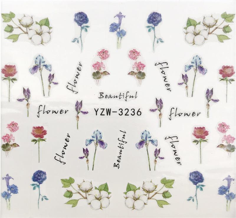 Flower Animal Designs Water Transfer Sticker Nail Art Decals Fashion Wraps Tips Manicure Tools Nail Watermark Decals iridescent Decoration Nail Self-Adhesive Decals Nail Stickers Water Transfer Fresh Nail Decals for Nail Art Stevvex