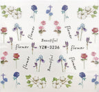 Flower Animal Designs Water Transfer Sticker Nail Art Decals Fashion Wraps Tips Manicure Tools Nail Watermark Decals iridescent Decoration Nail Self-Adhesive Decals Nail Stickers Water Transfer Fresh Nail Decals for Nail Art Stevvex