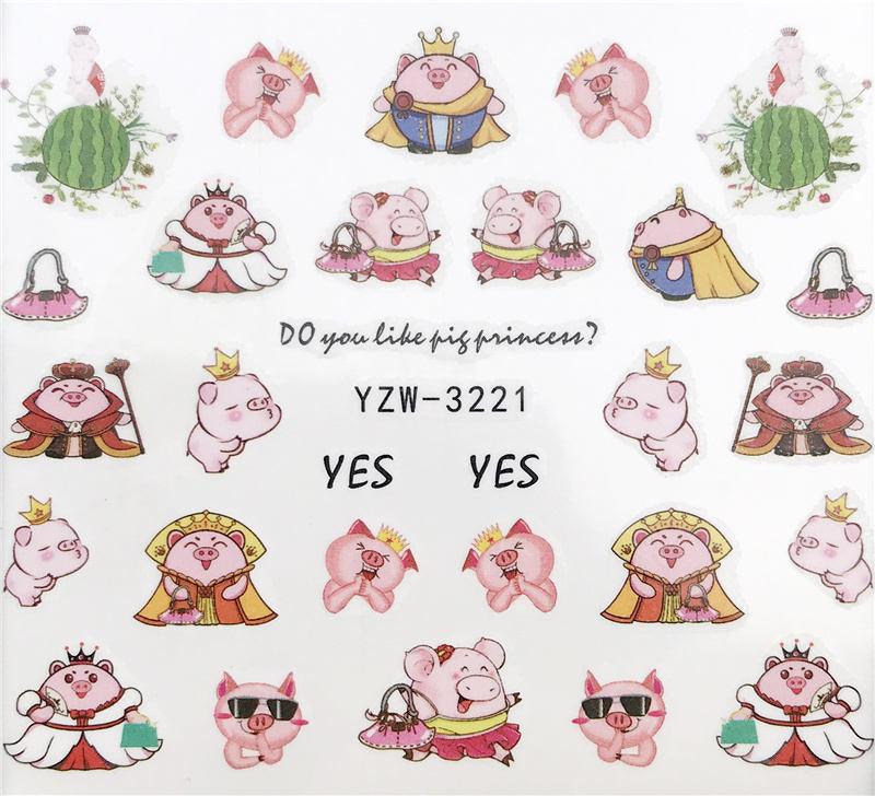 Flower Animal Designs Water Transfer Sticker Nail Art Decals Fashion Wraps Tips Manicure Tools Nail Watermark Decals iridescent Decoration Nail Self-Adhesive Decals Nail Stickers Water Transfer Fresh Nail Decals for Nail Art Stevvex