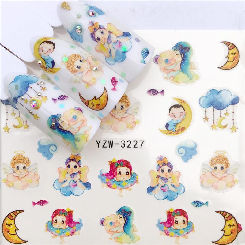 Flower Animal Designs Water Transfer Sticker Nail Art Decals Fashion Wraps Tips Manicure Tools Nail Watermark Decals iridescent Decoration Nail Self-Adhesive Decals Nail Stickers Water Transfer Fresh Nail Decals for Nail Art Stevvex
