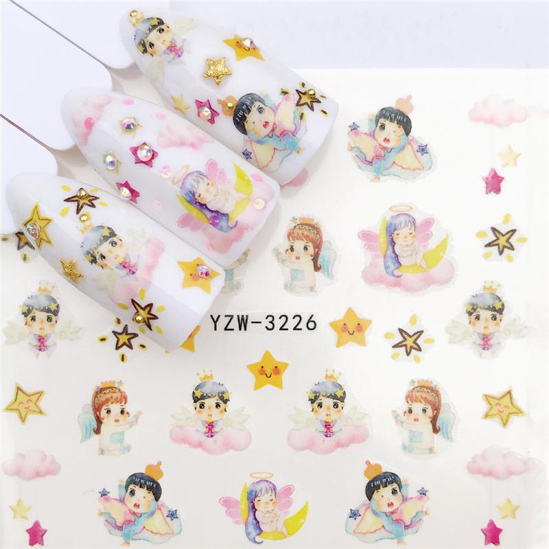 Flower Animal Designs Water Transfer Sticker Nail Art Decals Fashion Wraps Tips Manicure Tools Nail Watermark Decals iridescent Decoration Nail Self-Adhesive Decals Nail Stickers Water Transfer Fresh Nail Decals for Nail Art Stevvex