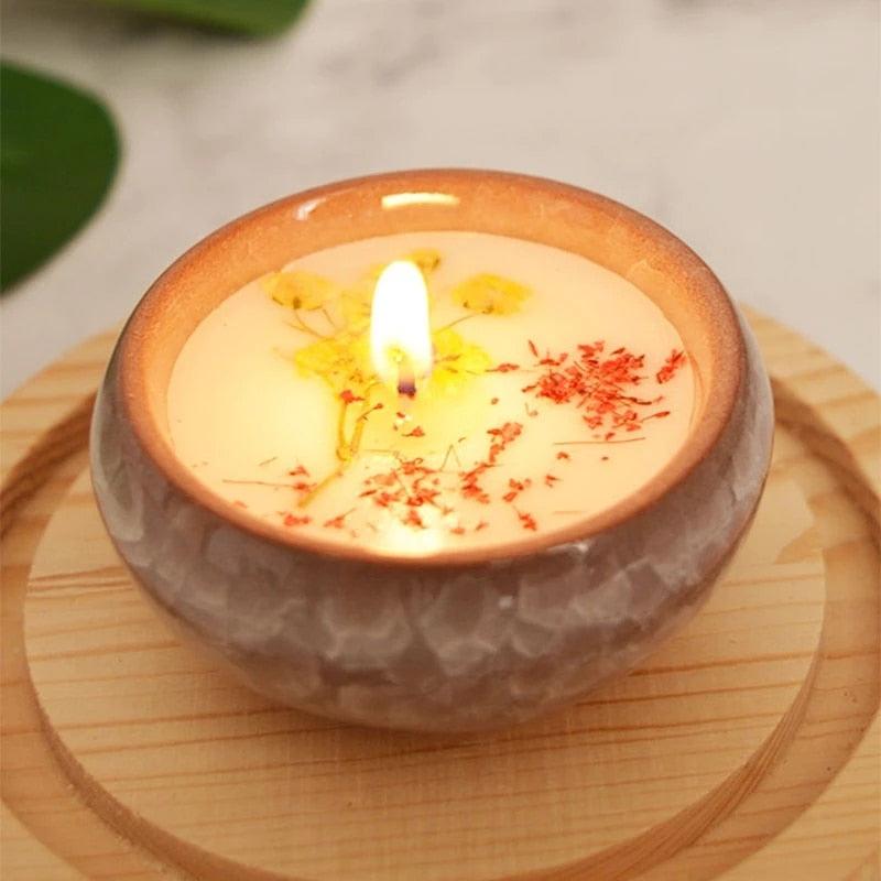 Flower Aromatherapy Candle Soy Wax Home Decorative Scented Candles  Portable Travel Jar Aromatherapy Candles Set Used for Stress Relief in Bath Yoga Sleep Ideal for Thanksgiving Christmas Birthday Wedding Party Home Decoration Aroma Candles Stevvex