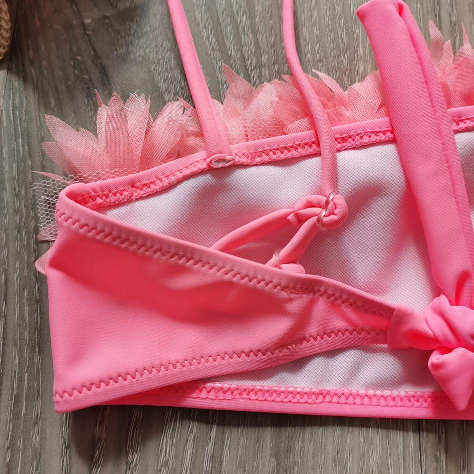 Flower Girl Swimsuit Ruffle Women Swimwear Kids Children Toddler Bikini Bathing Suit Beachwear Sets Kids Two Piece Children's Swimwear Toddler Girl Bikini Little Girls Cute Princess Pink Bathing Suit Summer Beachwear Stevvex