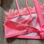 Flower Girl Swimsuit Ruffle Women Swimwear Kids Children Toddler Bikini Bathing Suit Beachwear Sets Kids Two Piece Children's Swimwear Toddler Girl Bikini Little Girls Cute Princess Pink Bathing Suit Summer Beachwear Stevvex