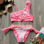 Flower Girl Swimsuit Ruffle Women Swimwear Kids Children Toddler Bikini Bathing Suit Beachwear Sets Kids Two Piece Children's Swimwear Toddler Girl Bikini Little Girls Cute Princess Pink Bathing Suit Summer Beachwear Stevvex