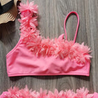 Flower Girl Swimsuit Ruffle Women Swimwear Kids Children Toddler Bikini Bathing Suit Beachwear Sets Kids Two Piece Children's Swimwear Toddler Girl Bikini Little Girls Cute Princess Pink Bathing Suit Summer Beachwear Stevvex
