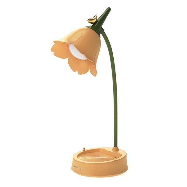 Flower LED Desk Lamp Student Bedroom Night Lamp Lighting Touch Reading Bedside Lamp Eye Protection Night Lights Table Lamp Light Cute Study Lamps for Bedroom Décor Stevvex