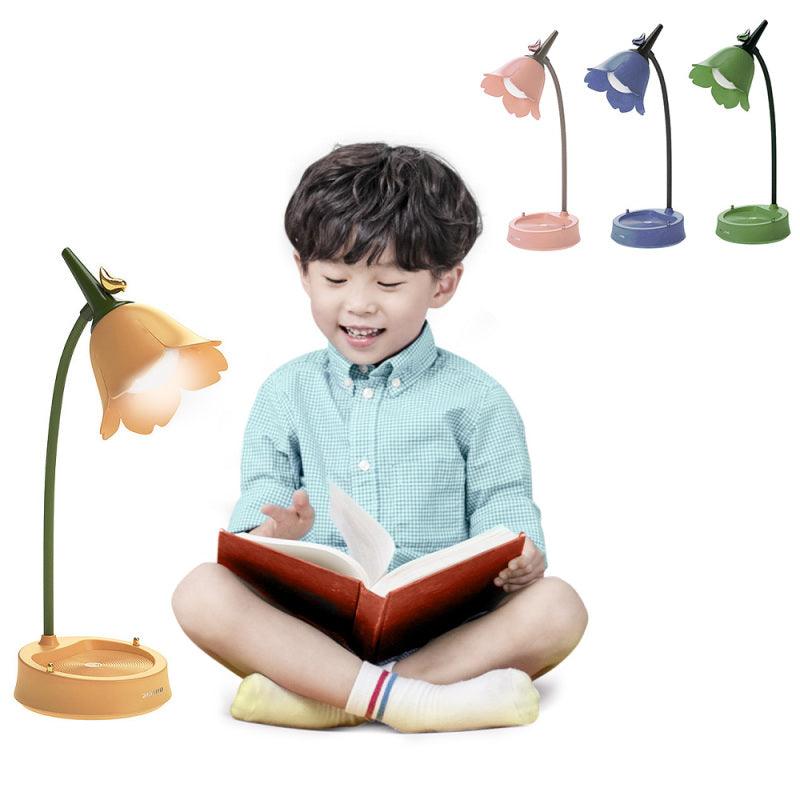 Flower LED Desk Lamp Student Bedroom Night Lamp Lighting Touch Reading Bedside Lamp Eye Protection Night Lights Table Lamp Light Cute Study Lamps for Bedroom Décor Stevvex