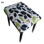 Flower Printed Seat Protector Square Stool Chair Cover Removable Dustproof Elastic Stool Covers For Bedroom Kitchen Square Stool Stool Covers Breathable Chair Seat Slipcover Barstool Cover for Rectangle Stools Stevvex