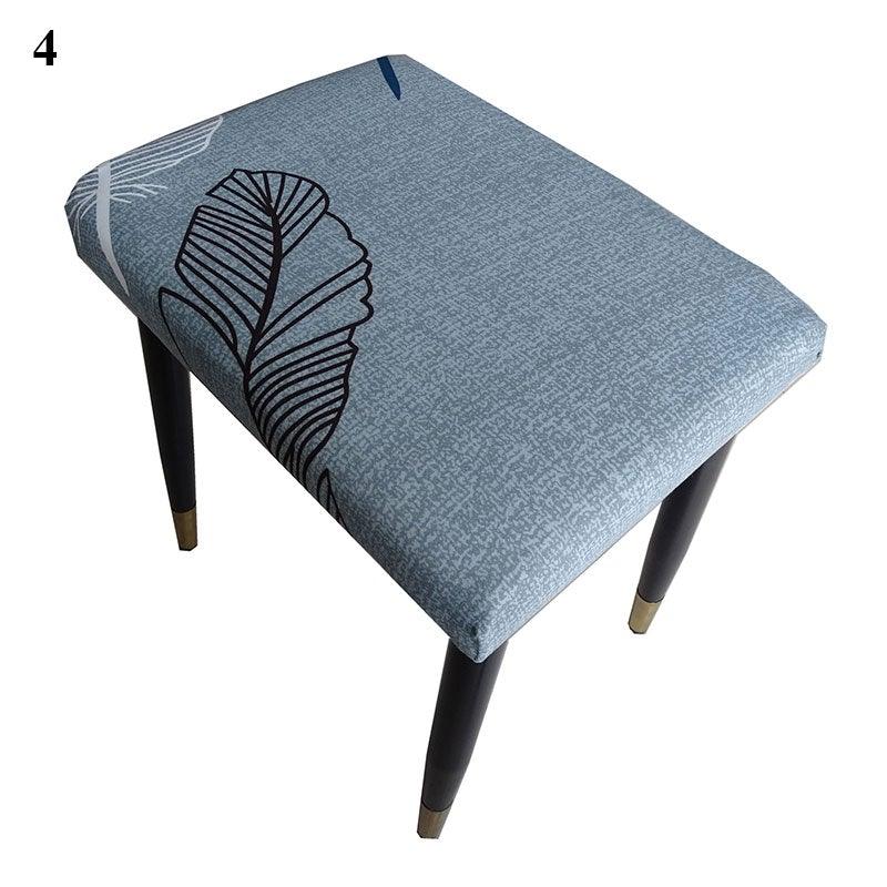 Flower Printed Seat Protector Square Stool Chair Cover Removable Dustproof Elastic Stool Covers For Bedroom Kitchen Square Stool Stool Covers Breathable Chair Seat Slipcover Barstool Cover for Rectangle Stools Stevvex