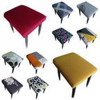 Flower Printed Seat Protector Square Stool Chair Cover Removable Dustproof Elastic Stool Covers For Bedroom Kitchen Square Stool Stool Covers Breathable Chair Seat Slipcover Barstool Cover for Rectangle Stools Stevvex