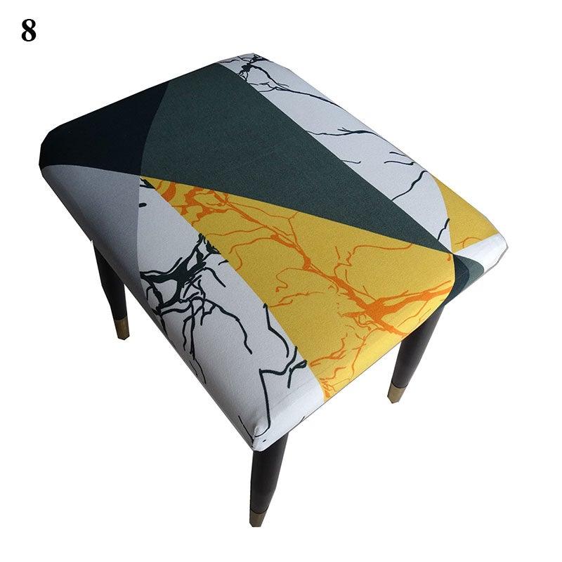 Flower Printed Seat Protector Square Stool Chair Cover Removable Dustproof Elastic Stool Covers For Bedroom Kitchen Square Stool Stool Covers Breathable Chair Seat Slipcover Barstool Cover for Rectangle Stools Stevvex