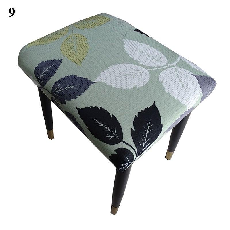 Flower Printed Seat Protector Square Stool Chair Cover Removable Dustproof Elastic Stool Covers For Bedroom Kitchen Square Stool Stool Covers Breathable Chair Seat Slipcover Barstool Cover for Rectangle Stools Stevvex