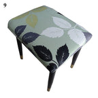 Flower Printed Seat Protector Square Stool Chair Cover Removable Dustproof Elastic Stool Covers For Bedroom Kitchen Square Stool Stool Covers Breathable Chair Seat Slipcover Barstool Cover for Rectangle Stools Stevvex