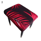 Flower Printed Seat Protector Square Stool Chair Cover Removable Dustproof Elastic Stool Covers For Bedroom Kitchen Square Stool Stool Covers Breathable Chair Seat Slipcover Barstool Cover for Rectangle Stools Stevvex