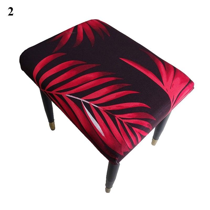 Flower Printed Seat Protector Square Stool Chair Cover Removable Dustproof Elastic Stool Covers For Bedroom Kitchen Square Stool Stool Covers Breathable Chair Seat Slipcover Barstool Cover for Rectangle Stools Stevvex
