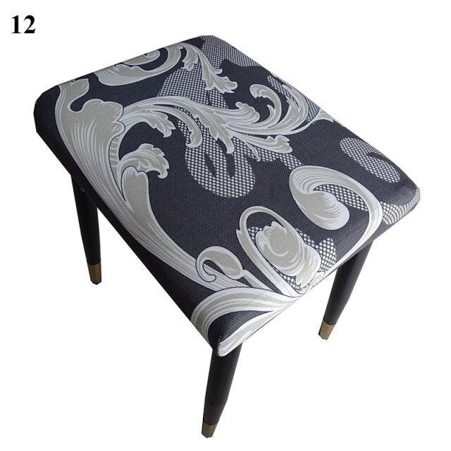 Flower Printed Seat Protector Square Stool Chair Cover Removable Dustproof Elastic Stool Covers For Bedroom Kitchen Square Stool Stool Covers Breathable Chair Seat Slipcover Barstool Cover for Rectangle Stools Stevvex