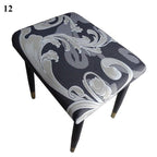 Flower Printed Seat Protector Square Stool Chair Cover Removable Dustproof Elastic Stool Covers For Bedroom Kitchen Square Stool Stool Covers Breathable Chair Seat Slipcover Barstool Cover for Rectangle Stools Stevvex