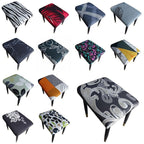 Flower Printed Seat Protector Square Stool Chair Cover Removable Dustproof Elastic Stool Covers For Bedroom Kitchen Square Stool Stool Covers Breathable Chair Seat Slipcover Barstool Cover for Rectangle Stools Stevvex