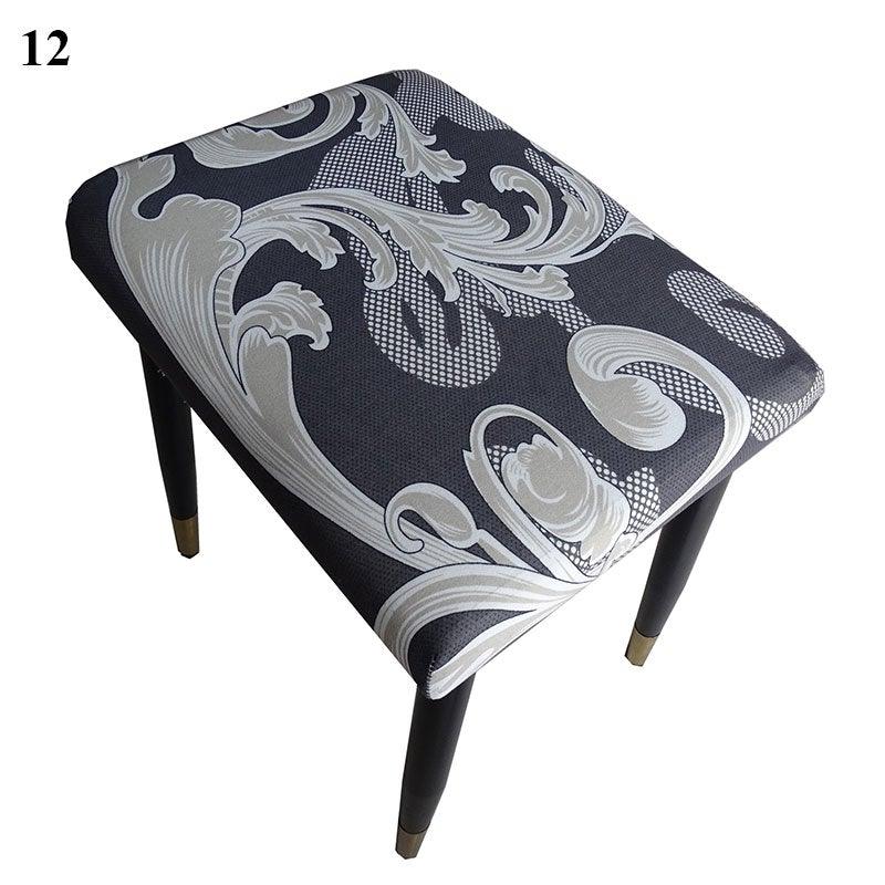 Flower Printed Seat Protector Square Stool Chair Cover Removable Dustproof Elastic Stool Covers For Bedroom Kitchen Square Stool Stool Covers Breathable Chair Seat Slipcover Barstool Cover for Rectangle Stools Stevvex