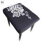 Flower Printed Seat Protector Square Stool Chair Cover Removable Dustproof Elastic Stool Covers For Bedroom Kitchen Square Stool Stool Covers Breathable Chair Seat Slipcover Barstool Cover for Rectangle Stools Stevvex