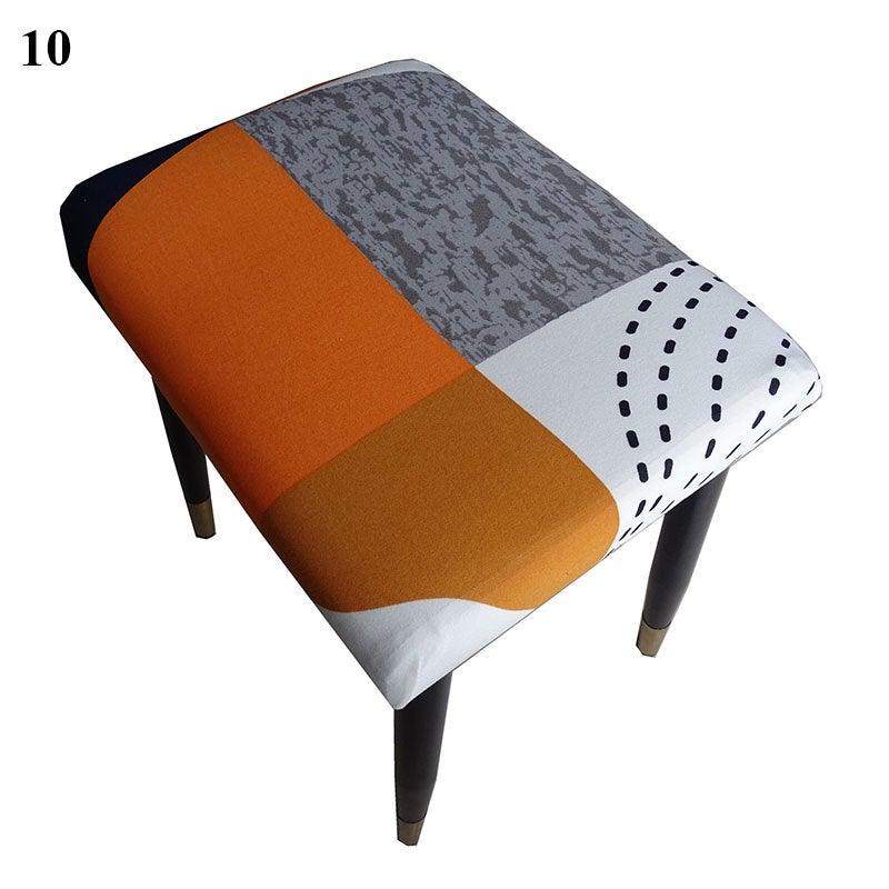 Flower Printed Seat Protector Square Stool Chair Cover Removable Dustproof Elastic Stool Covers For Bedroom Kitchen Square Stool Stool Covers Breathable Chair Seat Slipcover Barstool Cover for Rectangle Stools Stevvex