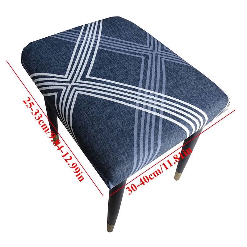 Flower Printed Seat Protector Square Stool Chair Cover Removable Dustproof Elastic Stool Covers For Bedroom Kitchen Square Stool Stool Covers Breathable Chair Seat Slipcover Barstool Cover for Rectangle Stools Stevvex