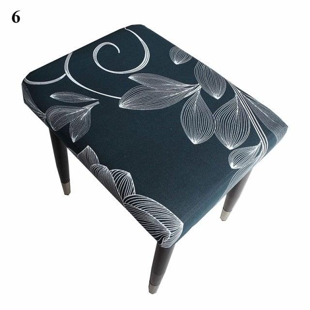Flower Printed Seat Protector Square Stool Chair Cover Removable Dustproof Elastic Stool Covers For Bedroom Kitchen Square Stool Stool Covers Breathable Chair Seat Slipcover Barstool Cover for Rectangle Stools Stevvex