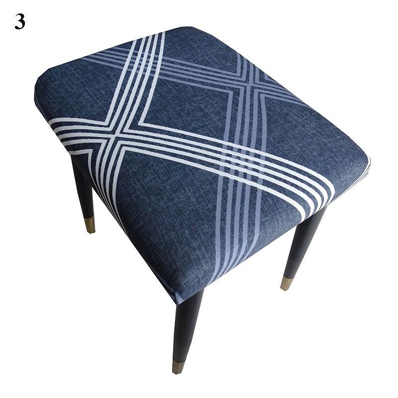 Flower Printed Seat Protector Square Stool Chair Cover Removable Dustproof Elastic Stool Covers For Bedroom Kitchen Square Stool Stool Covers Breathable Chair Seat Slipcover Barstool Cover for Rectangle Stools Stevvex