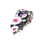 Flower Theme Cotton Slim Men Necktie Casual Business Design Skinny Necktie Floral Print Party Necktie For Men Stevvex