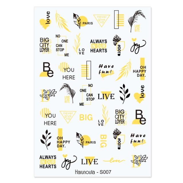 Flowers Leaves Line 3D Nail Stickers Autumn Winter Fall Leaf Design Transfer Sliders Abstract Waves Nail Art Decals Manicures  Decal Self-Adhesive 3D Wave Design Decoration for Women Girls Tape Nail Art Stickers Decal Decoration Stevvex