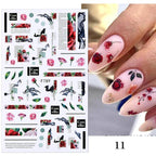 Flowers Leaves Line 3D Nail Stickers Autumn Winter Fall Leaf Design Transfer Sliders Abstract Waves Nail Art Decals Manicures  Decal Self-Adhesive 3D Wave Design Decoration for Women Girls Tape Nail Art Stickers Decal Decoration Stevvex