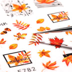 Flowers Leaves Line 3D Nail Stickers Autumn Winter Fall Leaf Design Transfer Sliders Abstract Waves Nail Art Decals Manicures  Decal Self-Adhesive 3D Wave Design Decoration for Women Girls Tape Nail Art Stickers Decal Decoration Stevvex