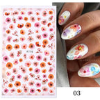 Flowers Leaves Line 3D Nail Stickers Autumn Winter Fall Leaf Design Transfer Sliders Abstract Waves Nail Art Decals Manicures  Decal Self-Adhesive 3D Wave Design Decoration for Women Girls Tape Nail Art Stickers Decal Decoration Stevvex