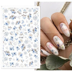 Flowers Leaves Line 3D Nail Stickers Autumn Winter Fall Leaf Design Transfer Sliders Abstract Waves Nail Art Decals Manicures  Decal Self-Adhesive 3D Wave Design Decoration for Women Girls Tape Nail Art Stickers Decal Decoration Stevvex