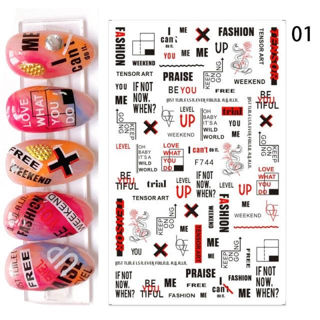 Flowers Leaves Line 3D Nail Stickers Autumn Winter Fall Leaf Design Transfer Sliders Abstract Waves Nail Art Decals Manicures  Decal Self-Adhesive 3D Wave Design Decoration for Women Girls Tape Nail Art Stickers Decal Decoration Stevvex