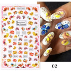 Flowers Leaves Line 3D Nail Stickers Autumn Winter Fall Leaf Design Transfer Sliders Abstract Waves Nail Art Decals Manicures  Decal Self-Adhesive 3D Wave Design Decoration for Women Girls Tape Nail Art Stickers Decal Decoration Stevvex