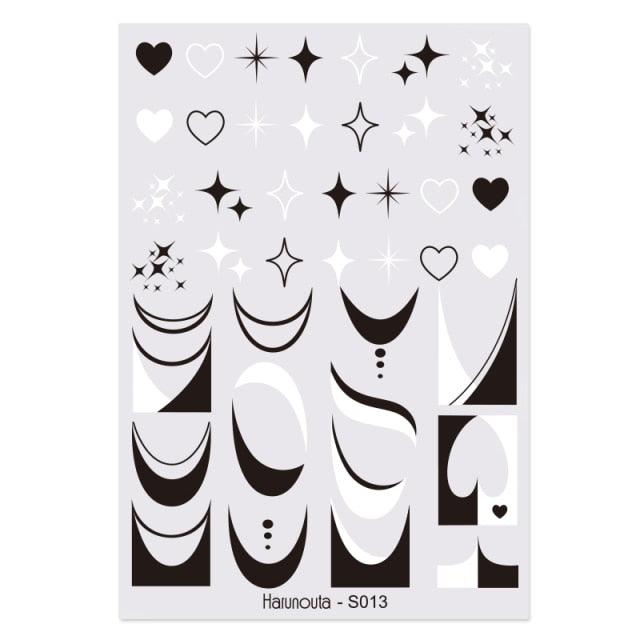 Flowers Leaves Line 3D Nail Stickers Autumn Winter Fall Leaf Design Transfer Sliders Abstract Waves Nail Art Decals Manicures  Decal Self-Adhesive 3D Wave Design Decoration for Women Girls Tape Nail Art Stickers Decal Decoration Stevvex