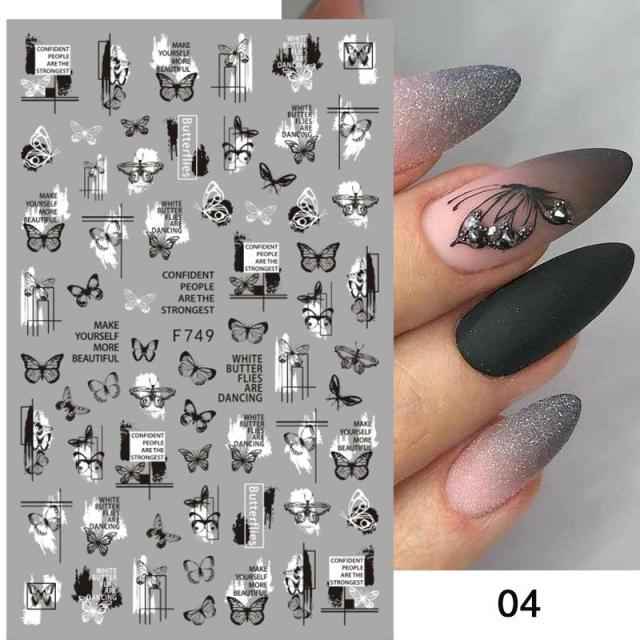 Flowers Leaves Line 3D Nail Stickers Autumn Winter Fall Leaf Design Transfer Sliders Abstract Waves Nail Art Decals Manicures  Decal Self-Adhesive 3D Wave Design Decoration for Women Girls Tape Nail Art Stickers Decal Decoration Stevvex