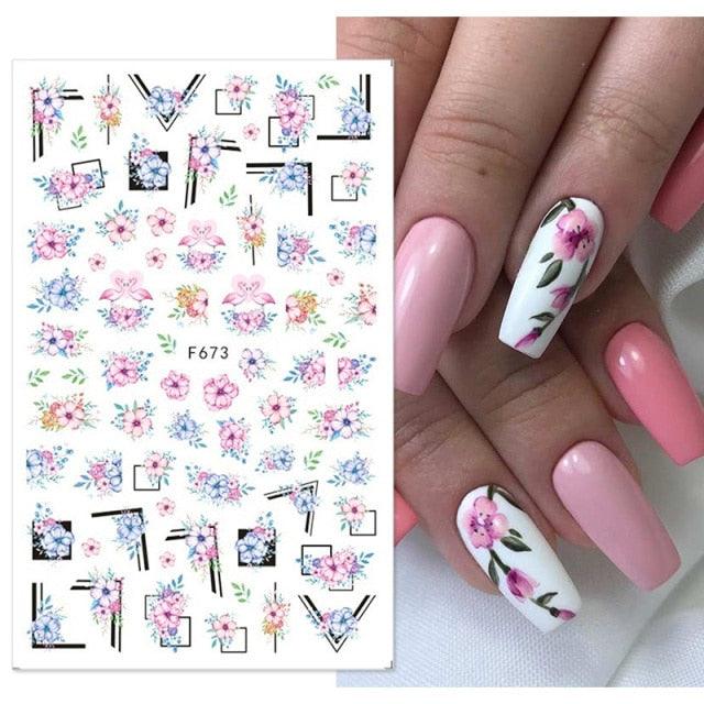 Flowers Leaves Line 3D Nail Stickers Autumn Winter Fall Leaf Design Transfer Sliders Abstract Waves Nail Art Decals Manicures  Decal Self-Adhesive 3D Wave Design Decoration for Women Girls Tape Nail Art Stickers Decal Decoration Stevvex