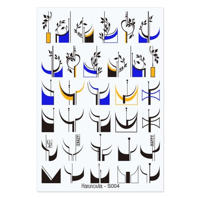 Flowers Leaves Line 3D Nail Stickers Autumn Winter Fall Leaf Design Transfer Sliders Abstract Waves Nail Art Decals Manicures  Decal Self-Adhesive 3D Wave Design Decoration for Women Girls Tape Nail Art Stickers Decal Decoration Stevvex